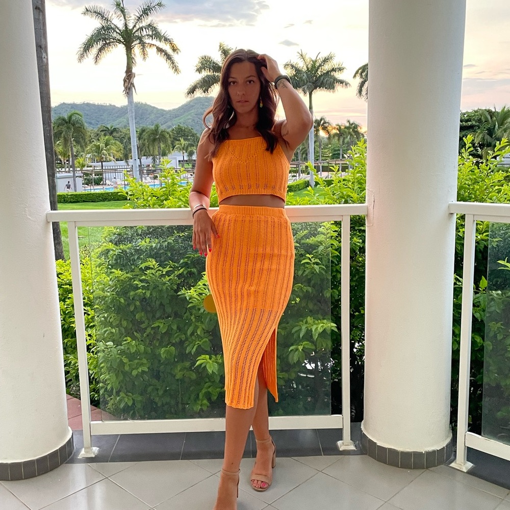Freshman Vibrant Orange Skirt Set